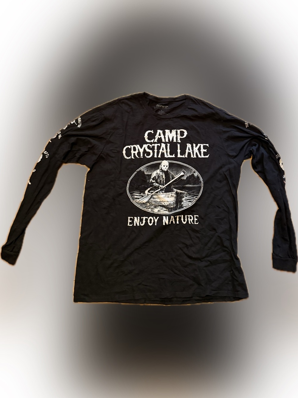 Camp Crystal Lake Black Long-Sleeve Graphic Tee - Enjoy Nature